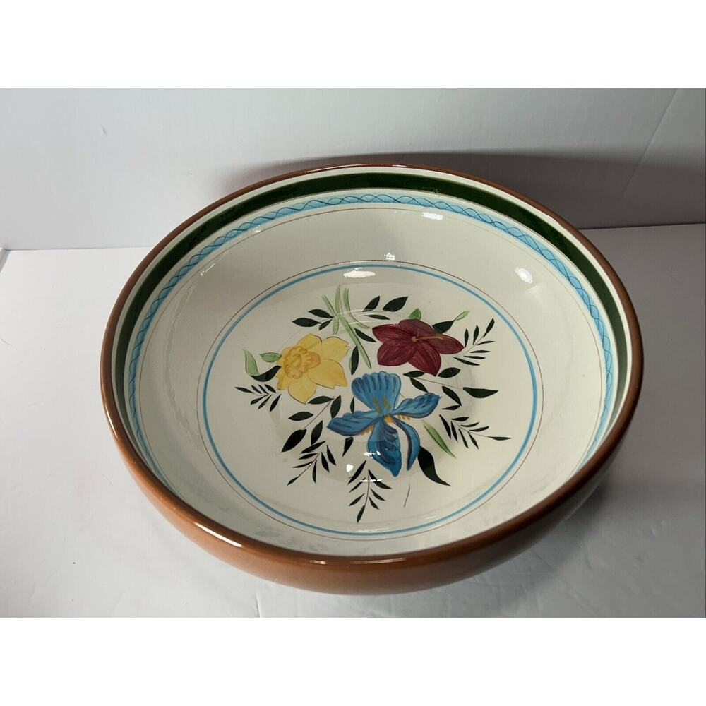 Stangl Pottery Country Garden 12" Round Serving Salad Bowl USA 1960s